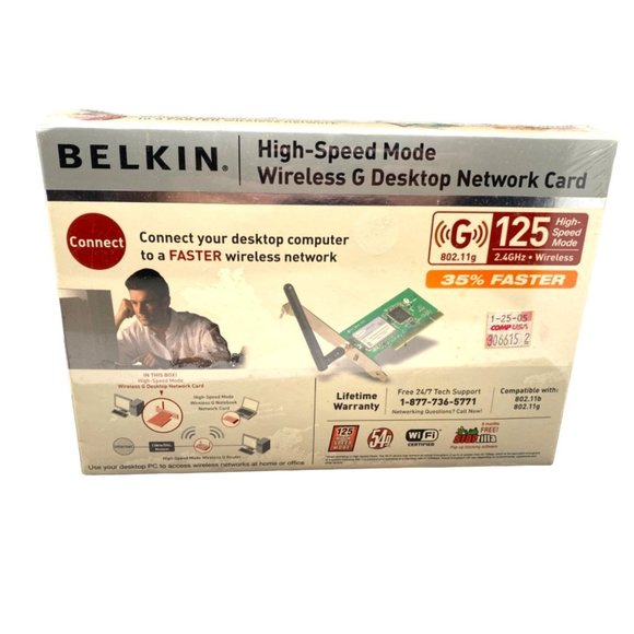 Belkin Wireless G Desktop Network Card NOS Sealed - Picture 1 of 8